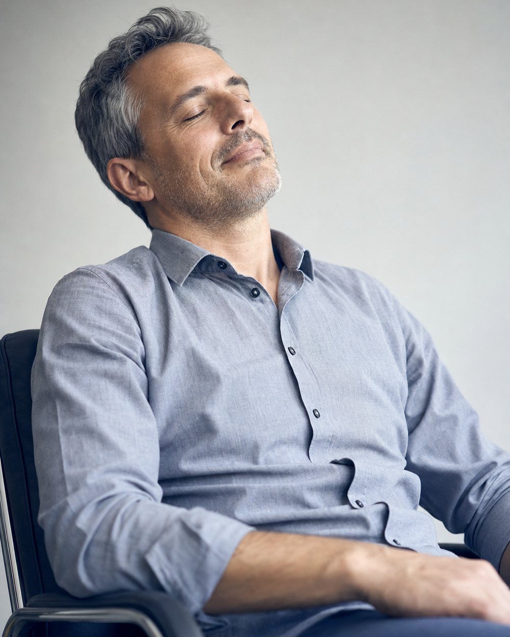 Patient relaxed in the chair